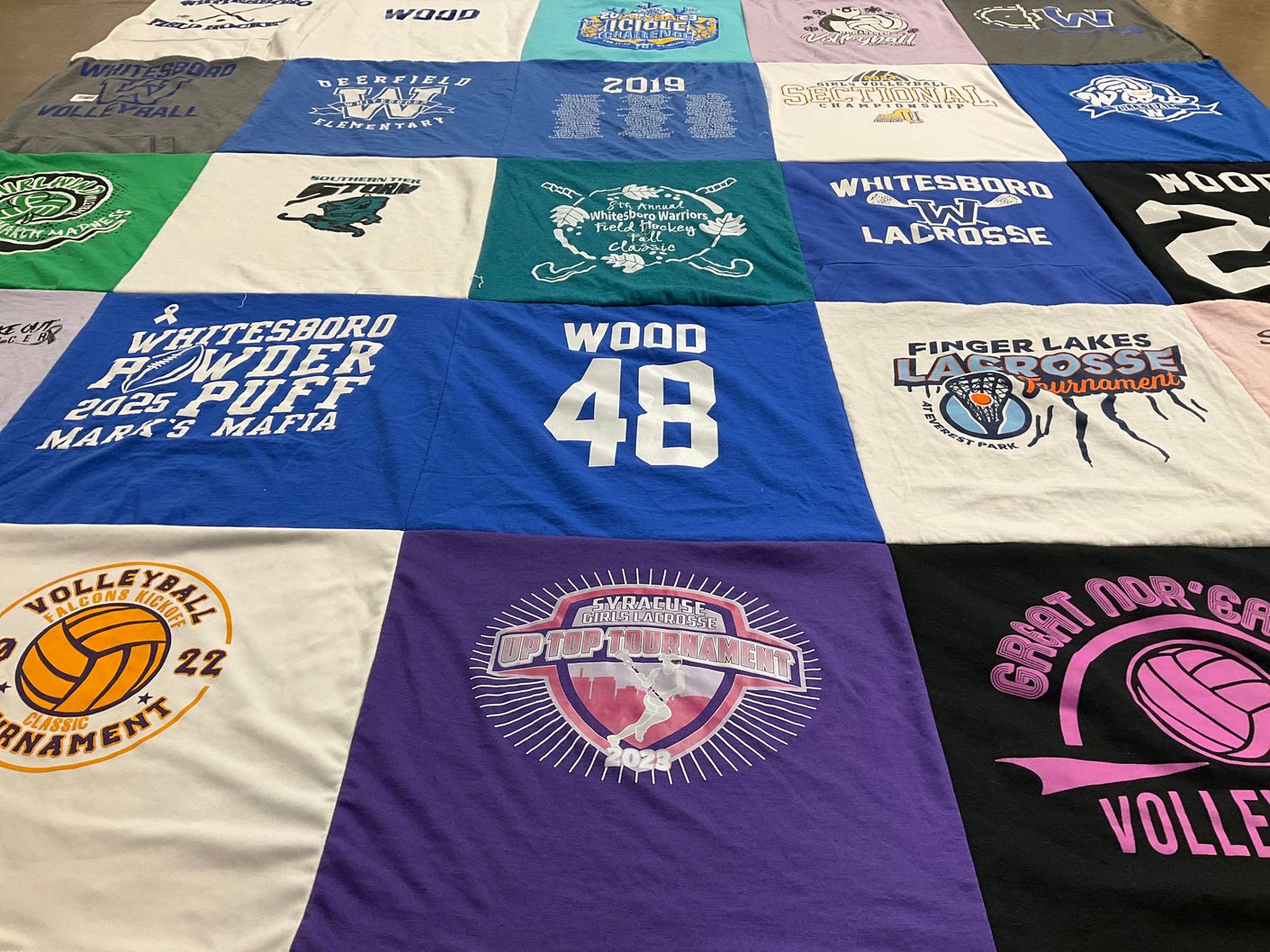 T-shirt quilt featuring whitesboro lacrosse by Erica from NY