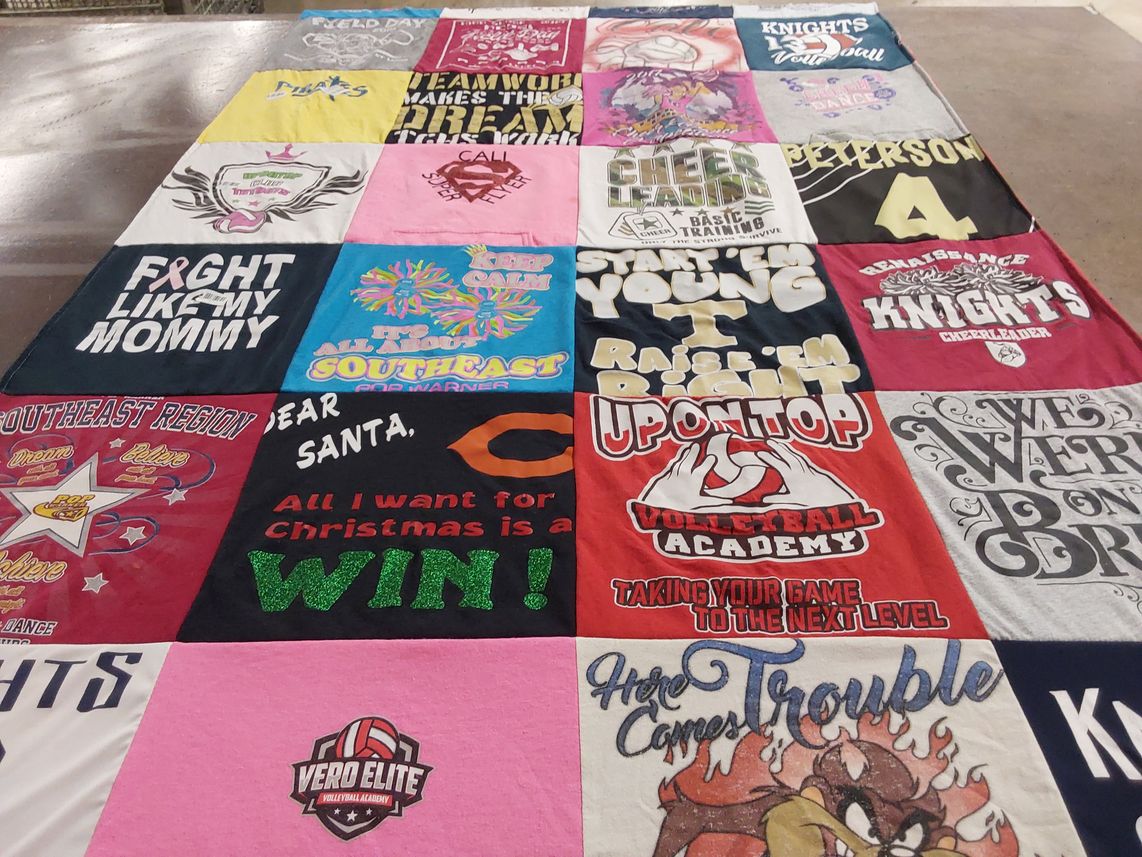 T-shirt quilt from renaissance knights cheerleading by Jennifer from FL