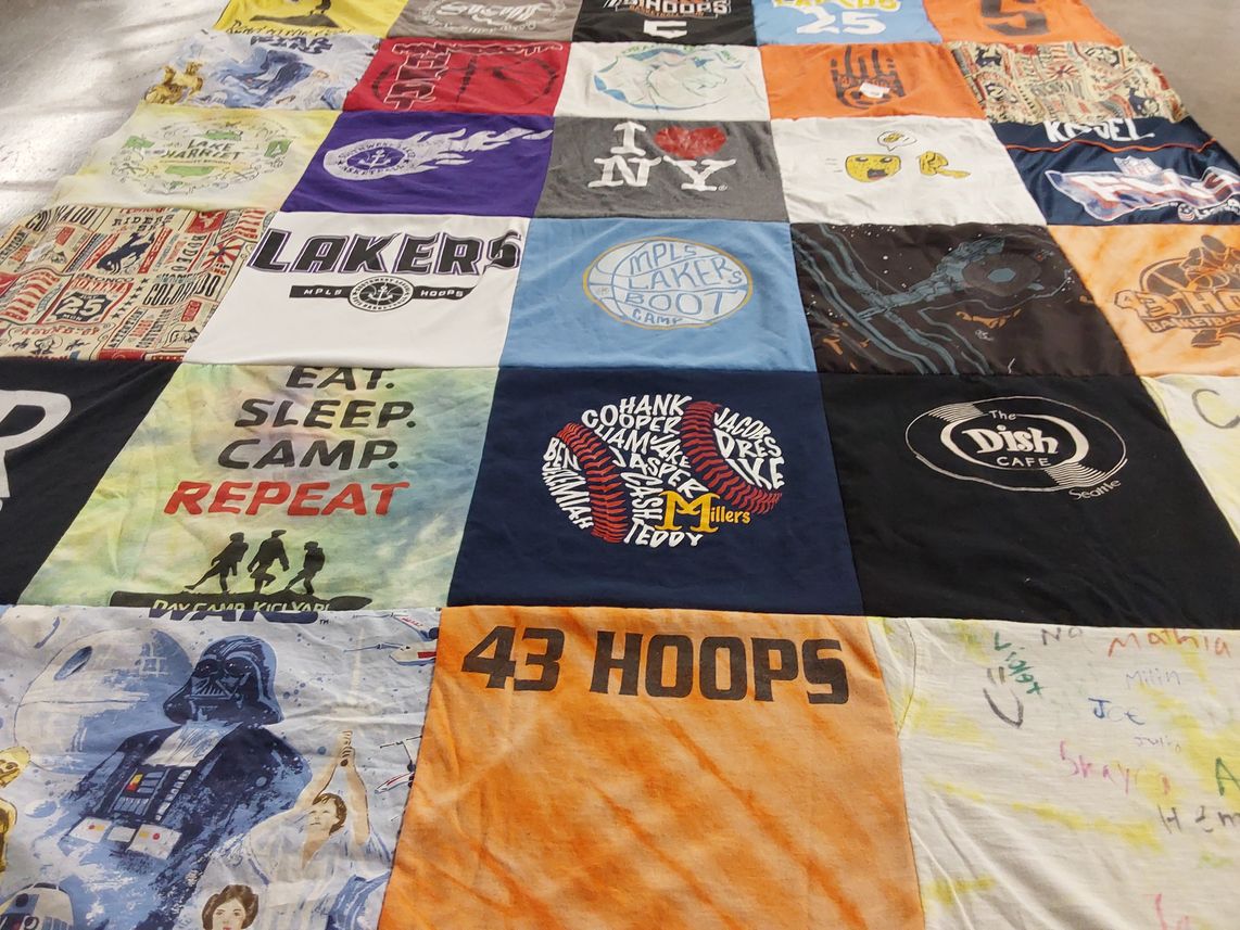 T-shirt quilt featuring los angeles lakers by Jennifer from MN
