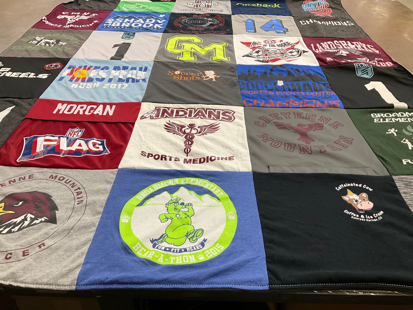 T-shirt quilt featuring cheyenne mountain soccer, indians by Melinda from CO