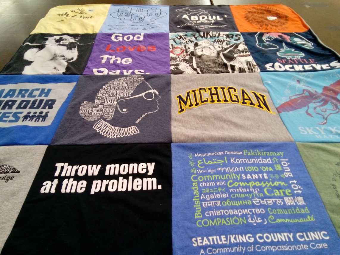 T-shirt quilt from michigan state university by Hannah from MI