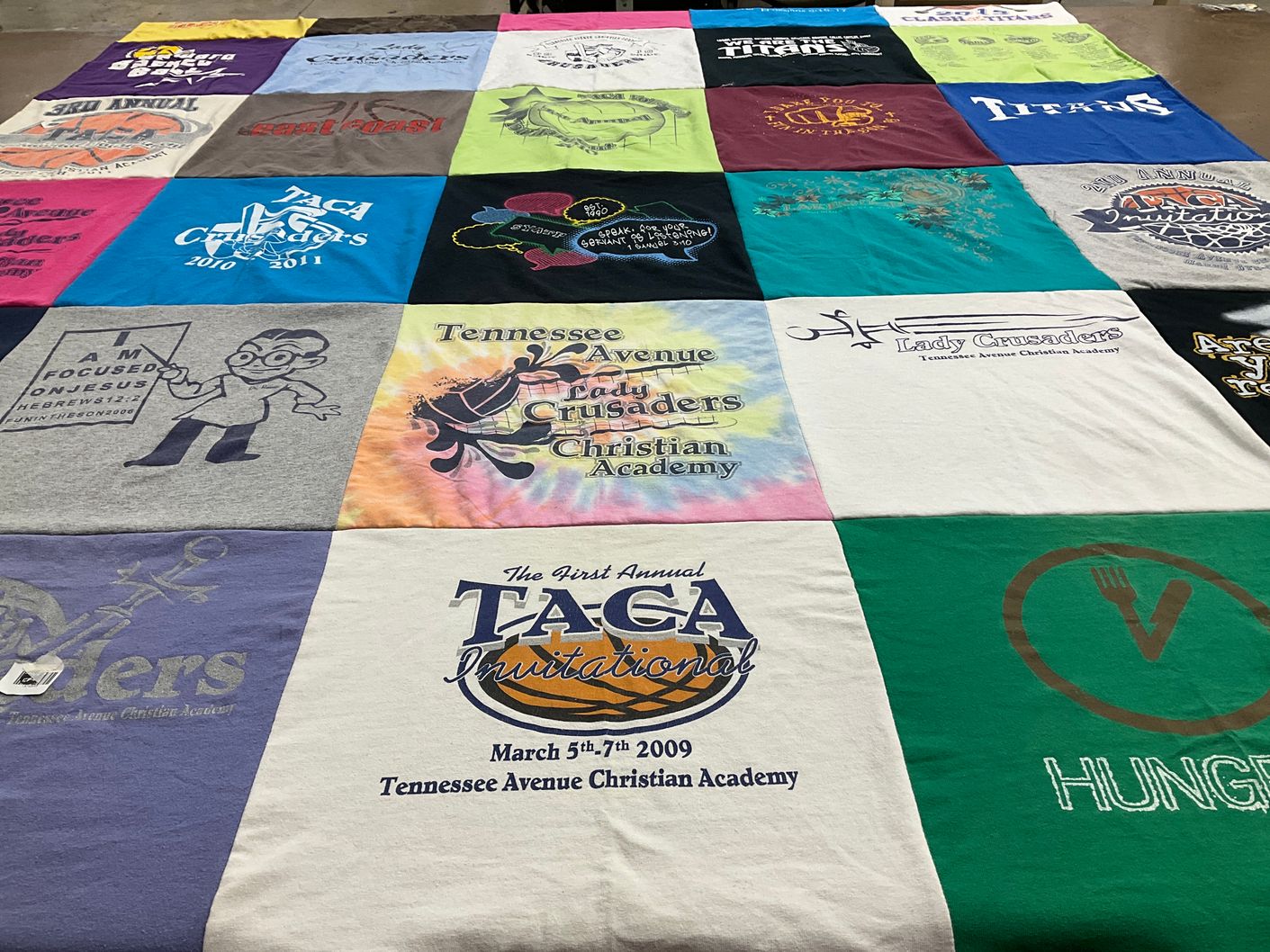 T-shirt quilt featuring lady crusaders by Samantha from TN