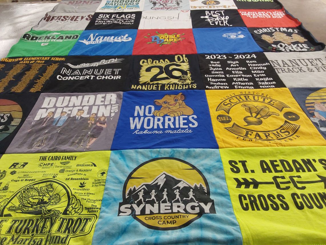 T-shirt quilt featuring nanuet cross country team by lori from NY