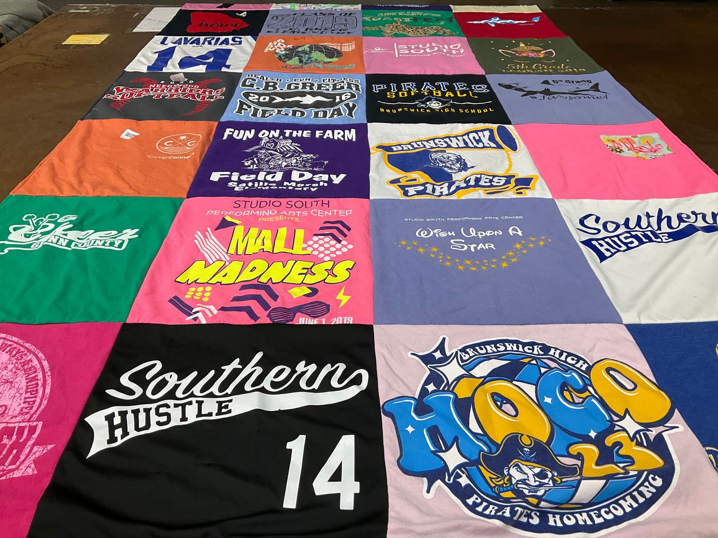 T-shirt quilt featuring brunswick pirates by Celeste from GA