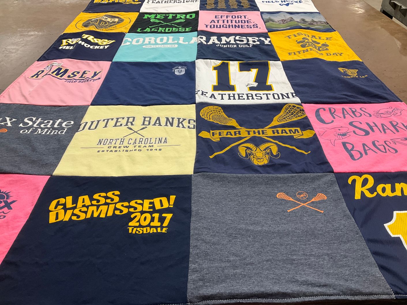T-shirt quilt featuring crew team, hockey team by SuZanne from NJ
