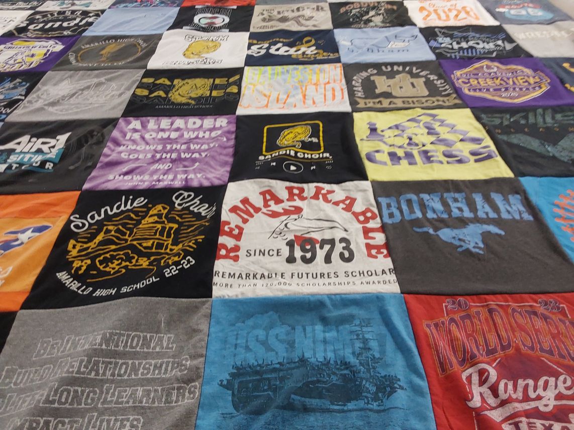 T-shirt quilt from amarillo high school by Andrea from TX