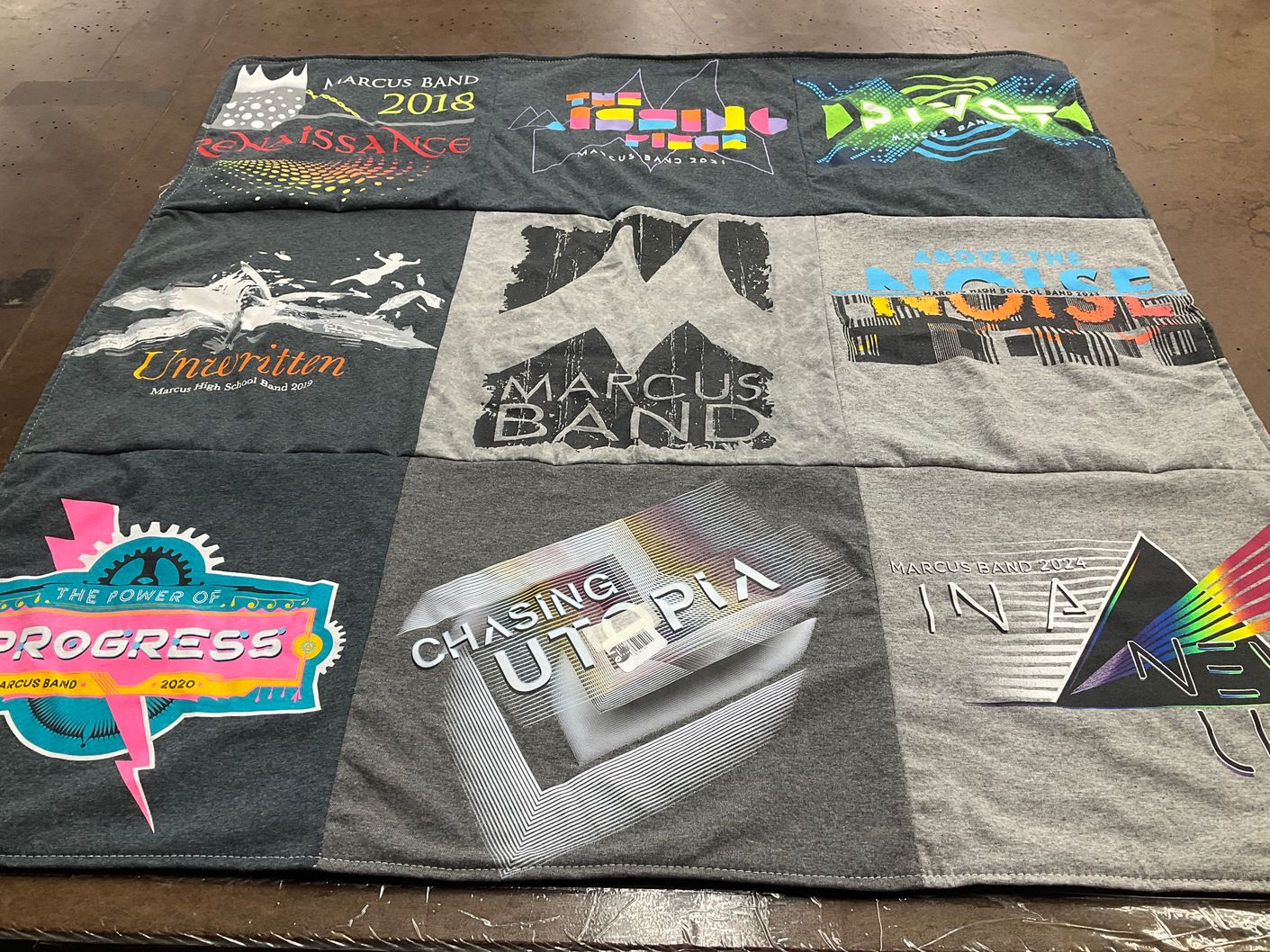 T-shirt quilt from marcus high school by Kimberly from TX