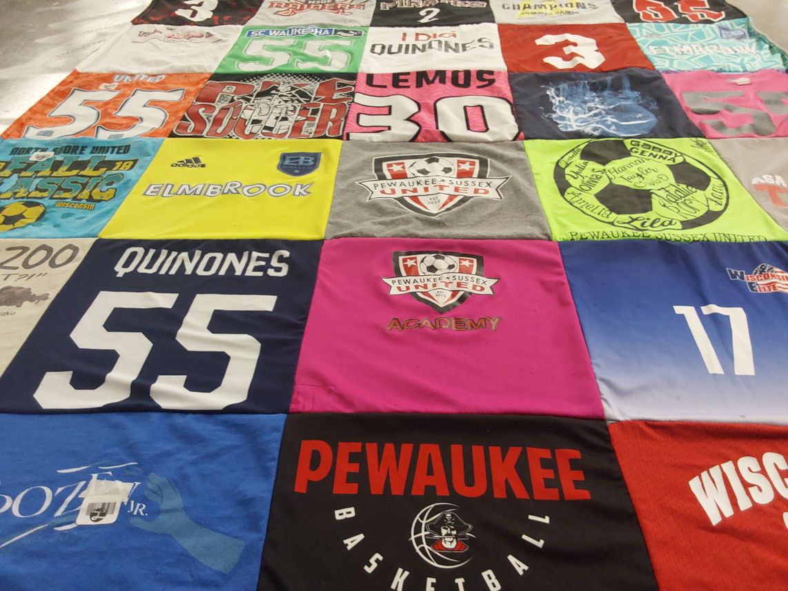 T-shirt quilt featuring pewaukee-sussex united by Carin from WI