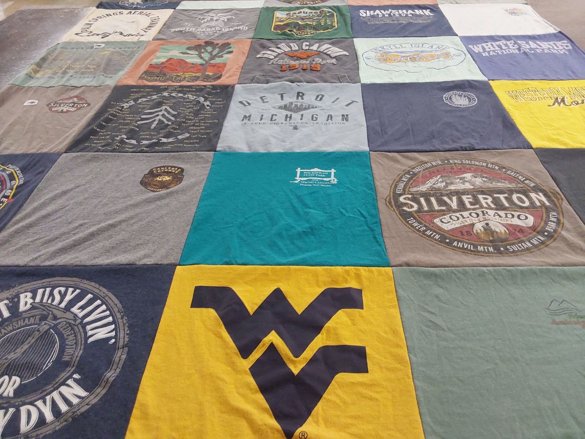 T-shirt quilt from west virginia university by Steve from MI