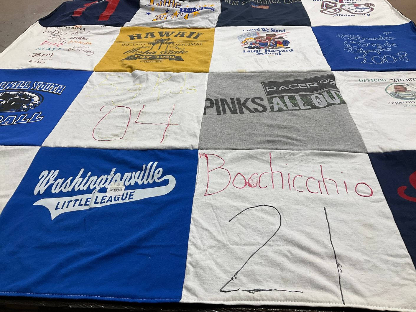 T-shirt quilt featuring washingtonville little league by Kimberly from NY