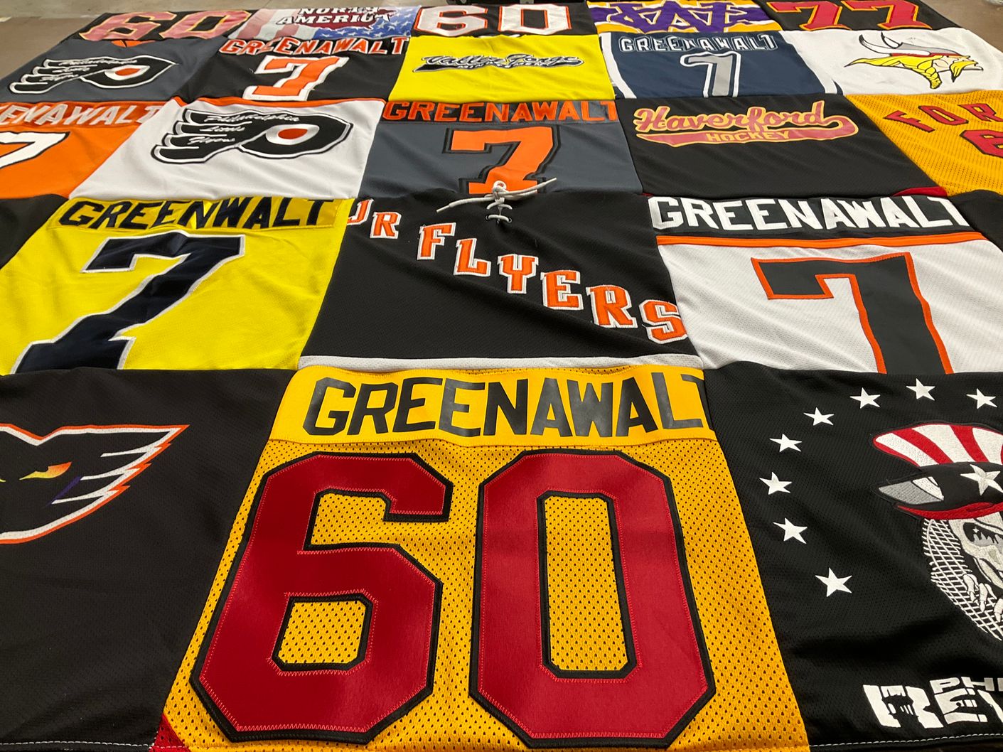 T-shirt quilt featuring philadelphia flyers by Wendy from PA