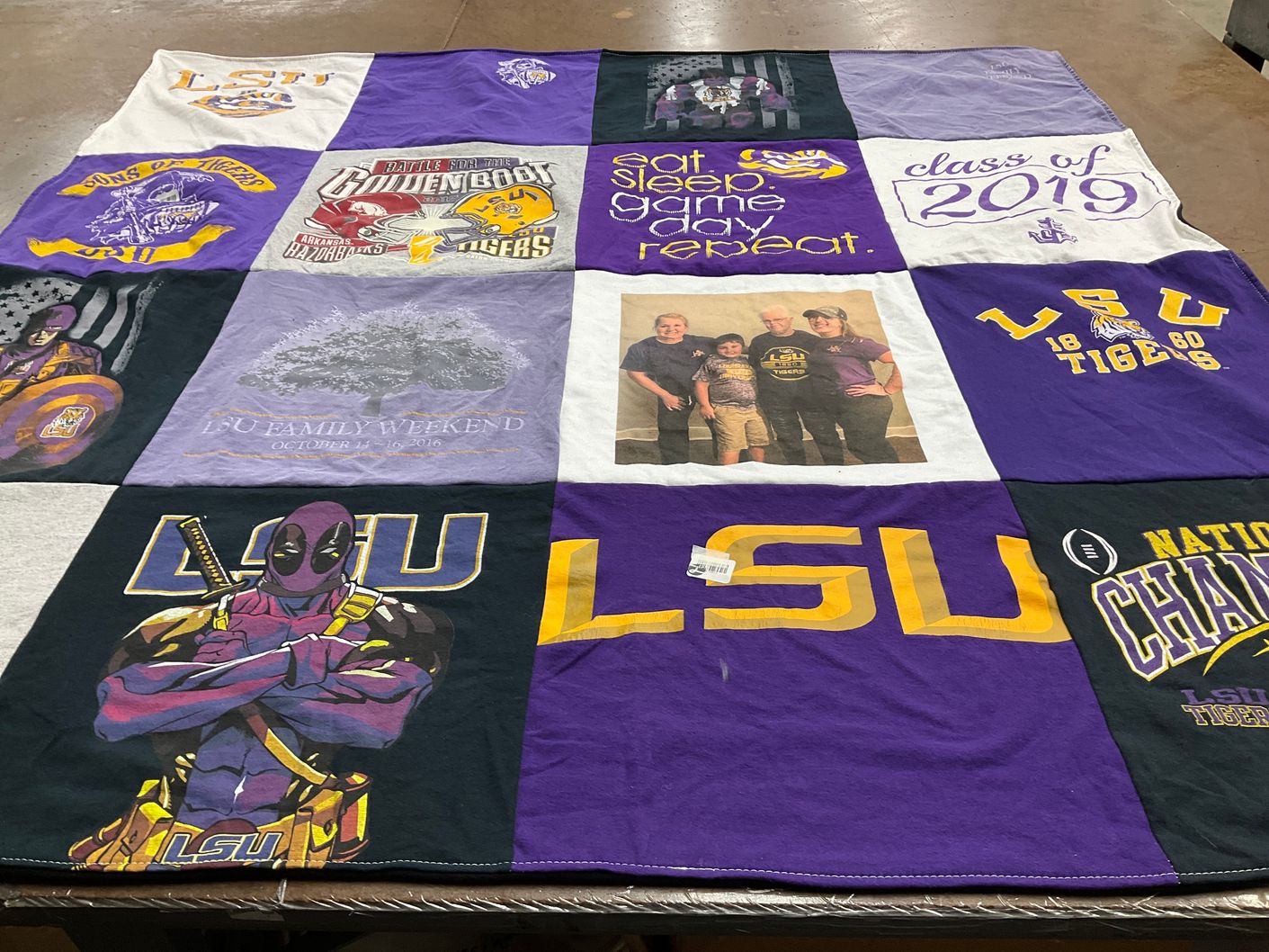 T-shirt quilt featuring lsu tigers by Bobbi from FL