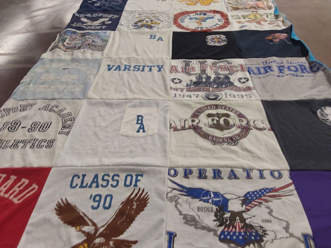 T-shirt quilt from airport academy by Bobbi from FL