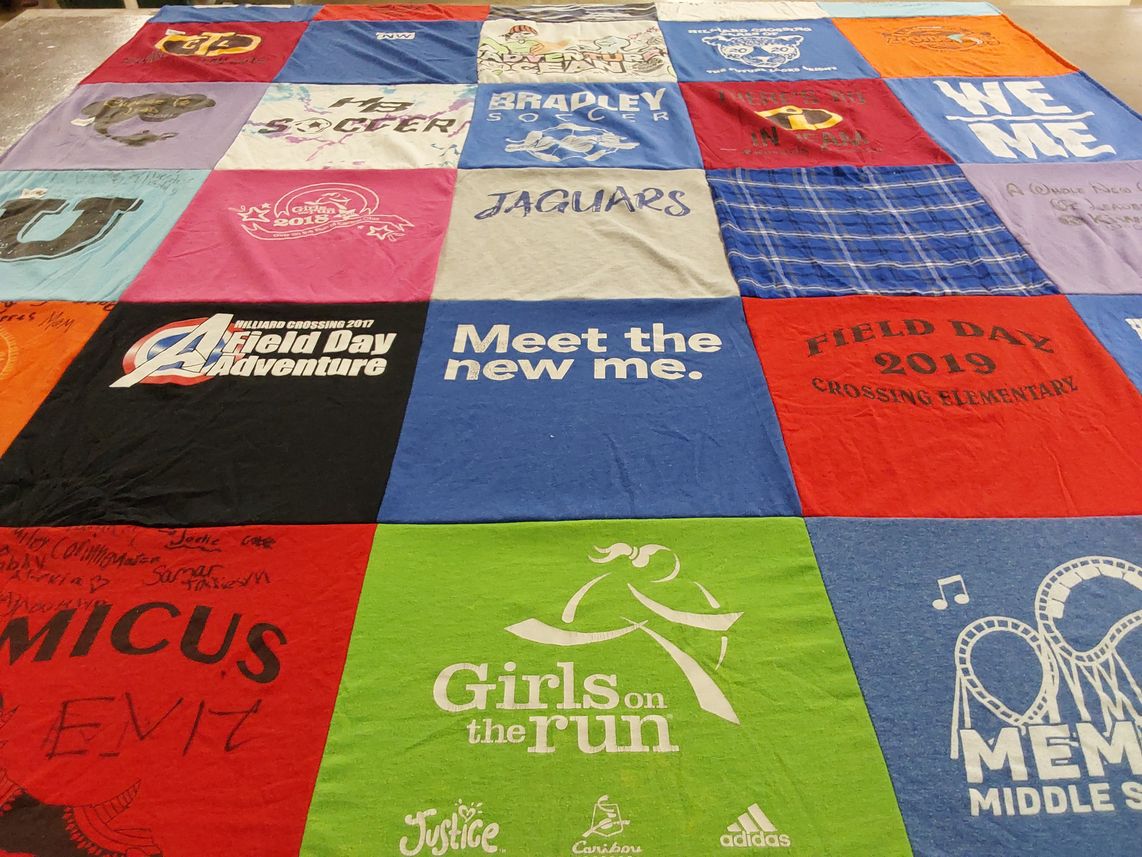 T-shirt quilt featuring bradley soccer, hilliard crossing soccer by Sarah from OH