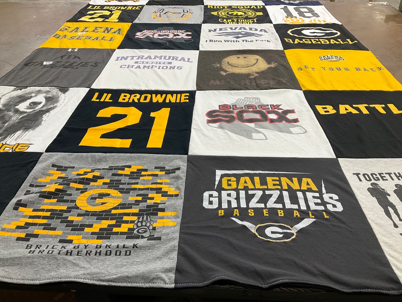 T-shirt quilt featuring galena grizzlies baseball by michelle from NV