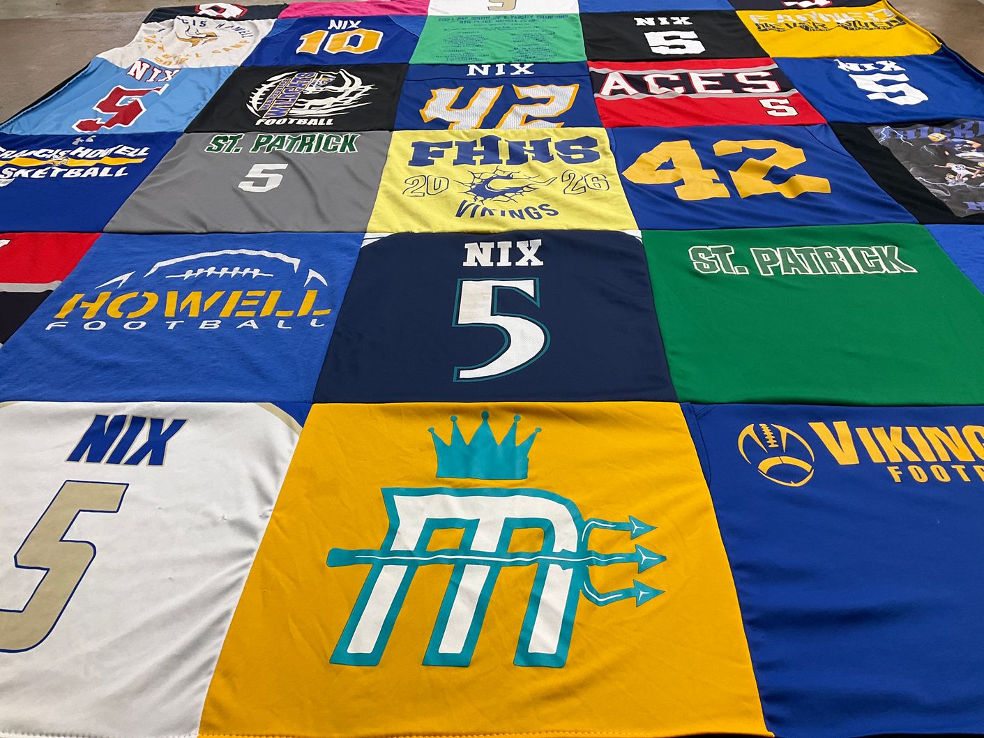 T-shirt quilt featuring vikings football by Tiffany from MO