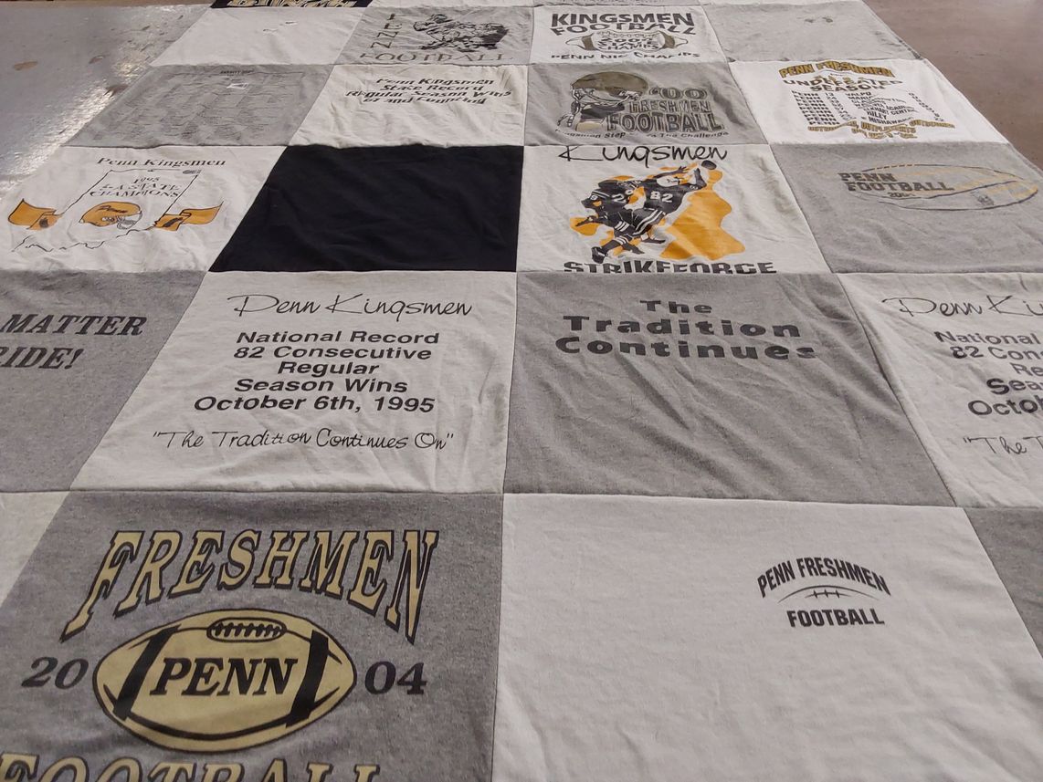 T-shirt quilt featuring penn kingsmen football by Lynne from IN