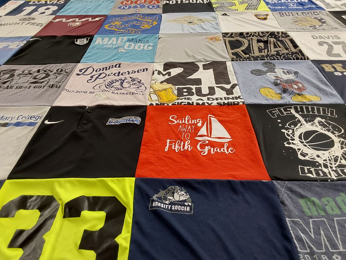 T-shirt quilt featuring beacon knights, beacon basketball by Andrea from NY