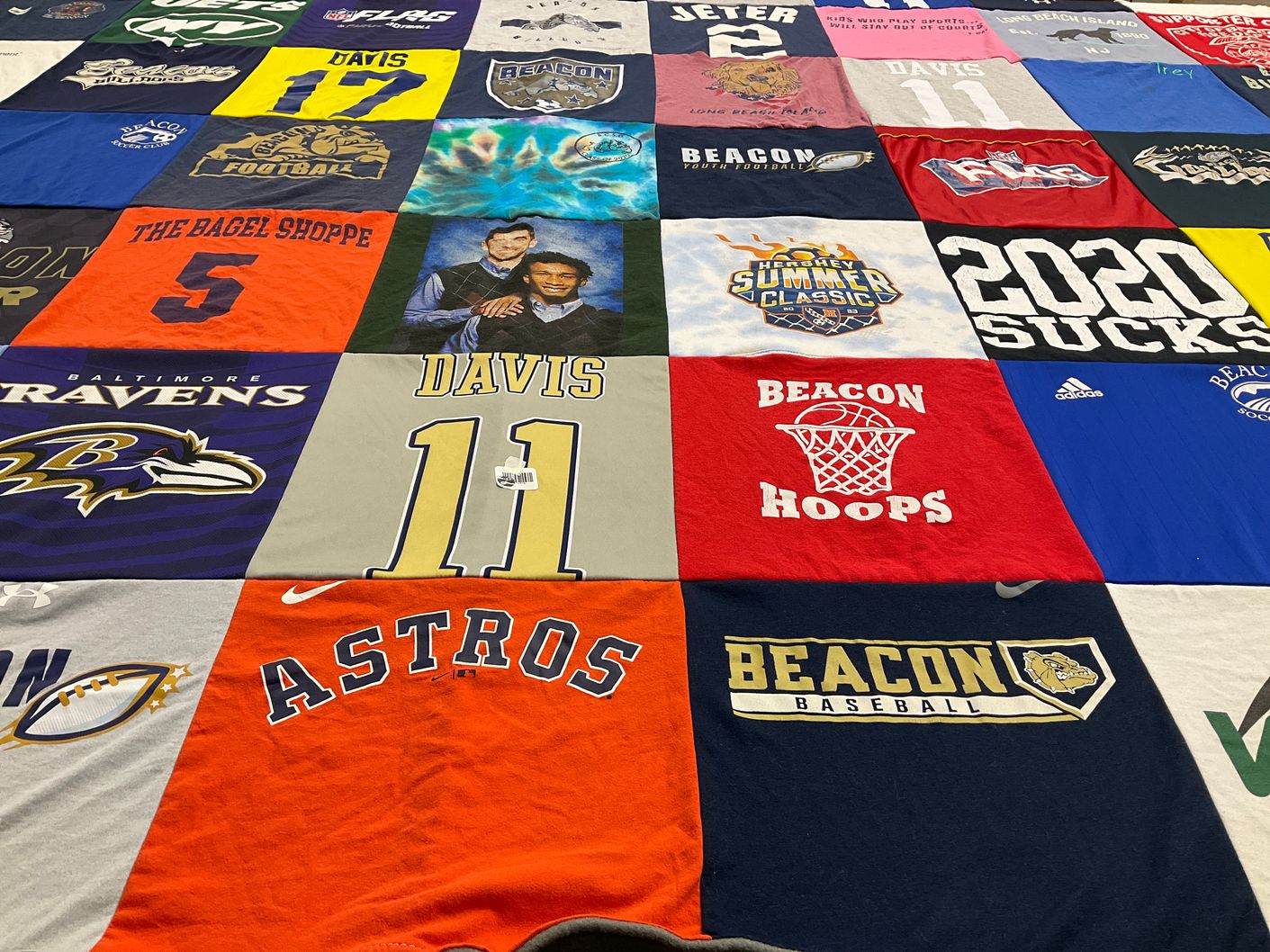 T-shirt quilt featuring baltimore ravens, houston astros by Andrea from NY