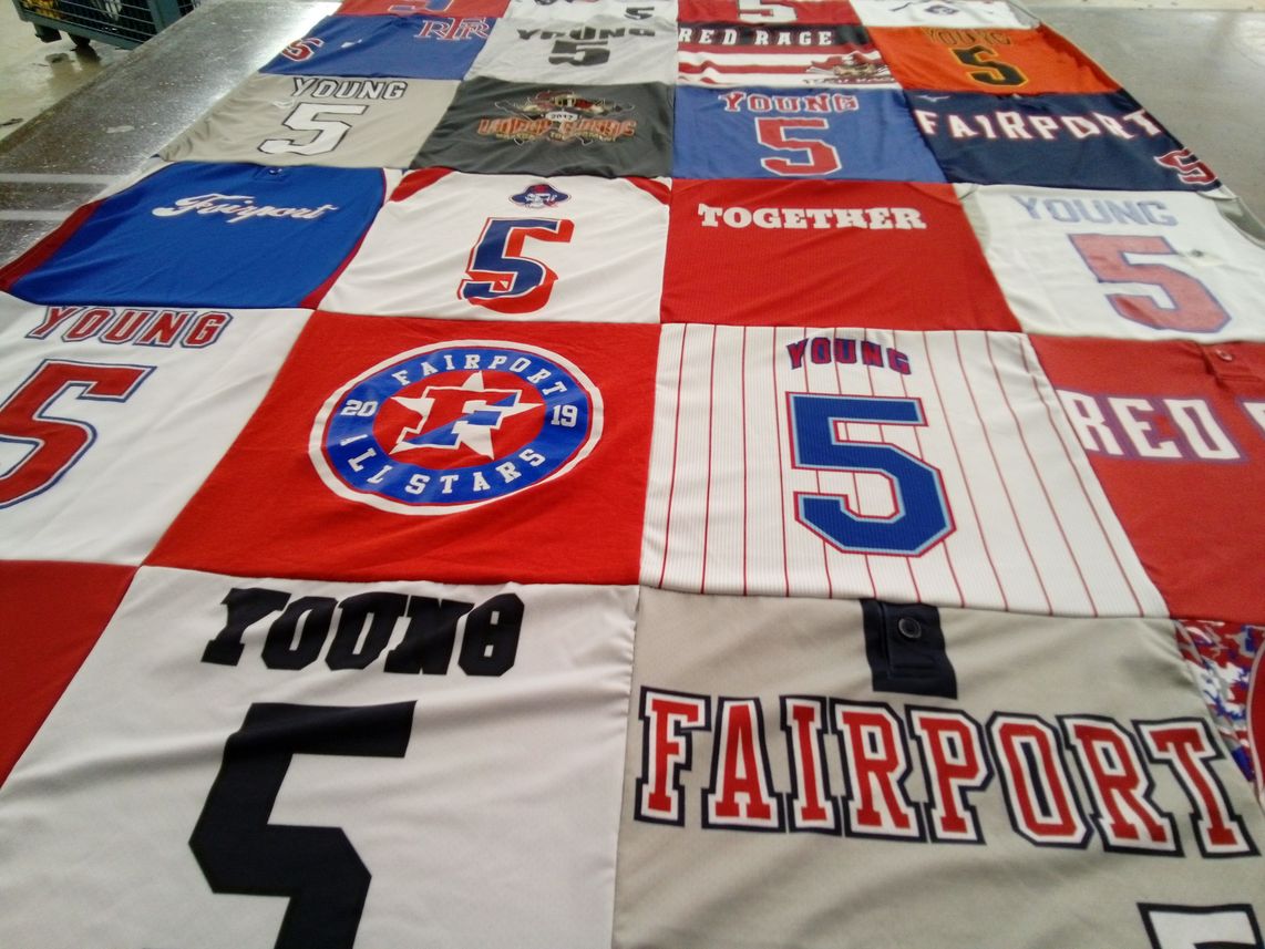 T-shirt quilt from fairport high school by Brianne from NY