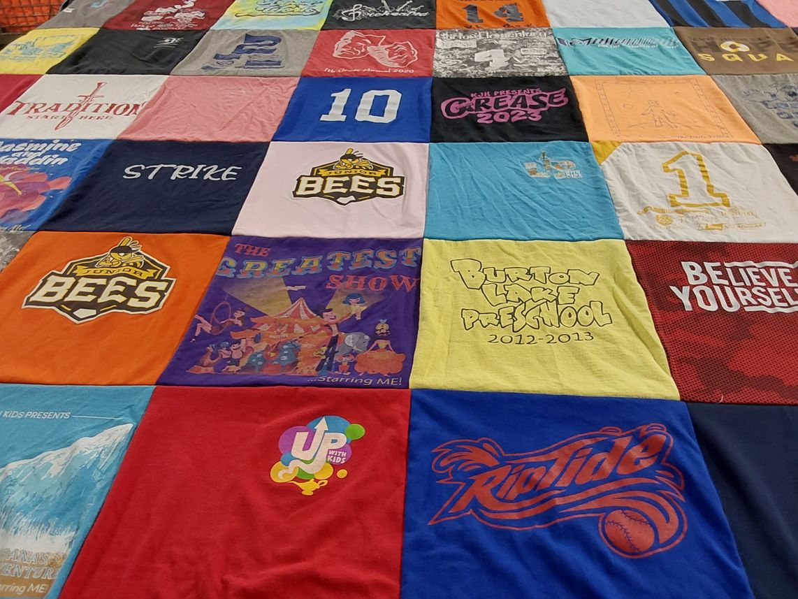 T-shirt quilt featuring salt lake bees by Barbara from UT