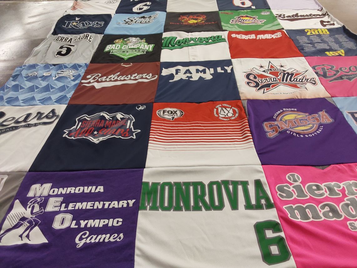 T-shirt quilt featuring sierra madre girls softball by Kari from CA