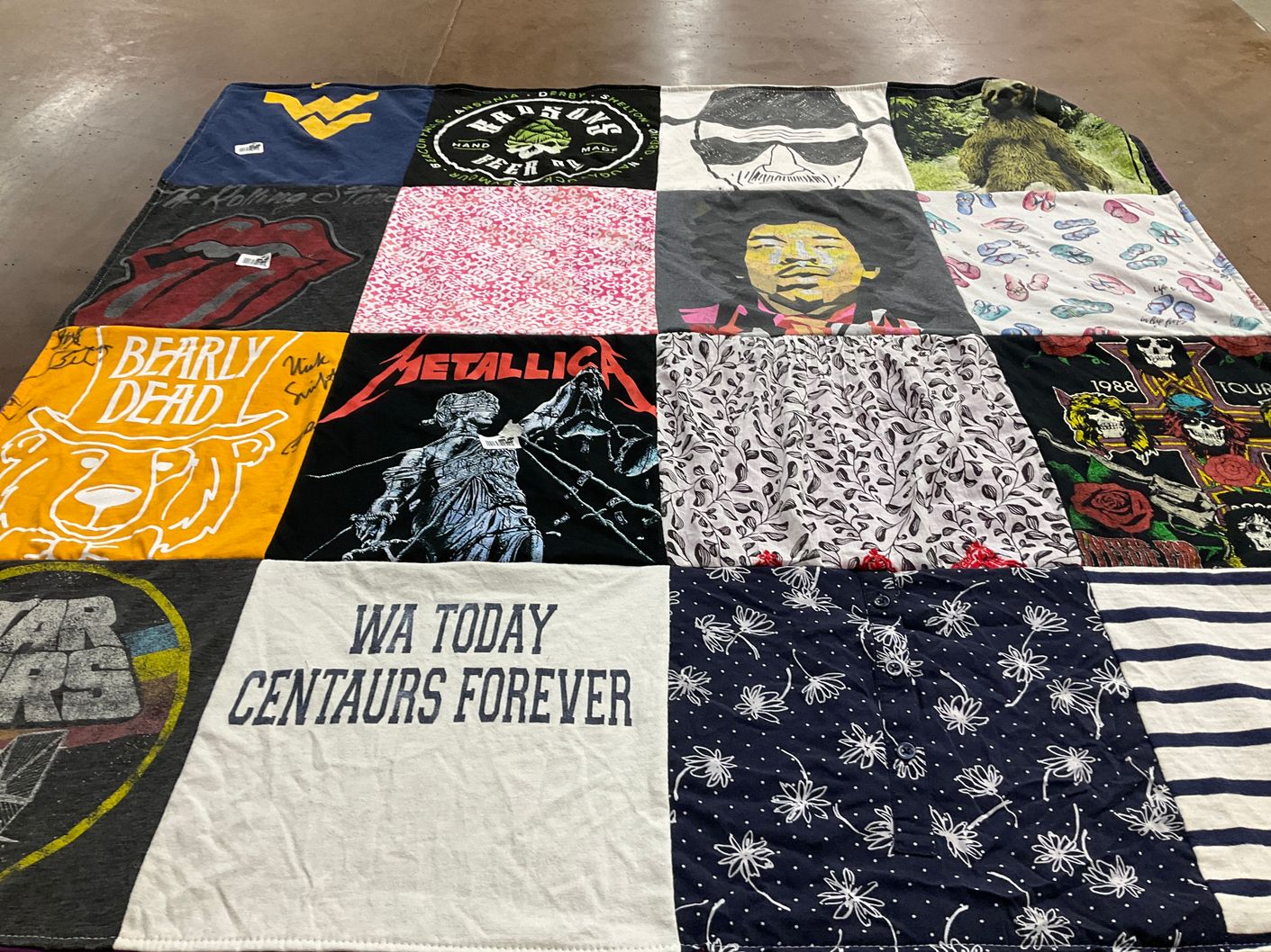 T-shirt quilt from west virginia university by Jami from NY