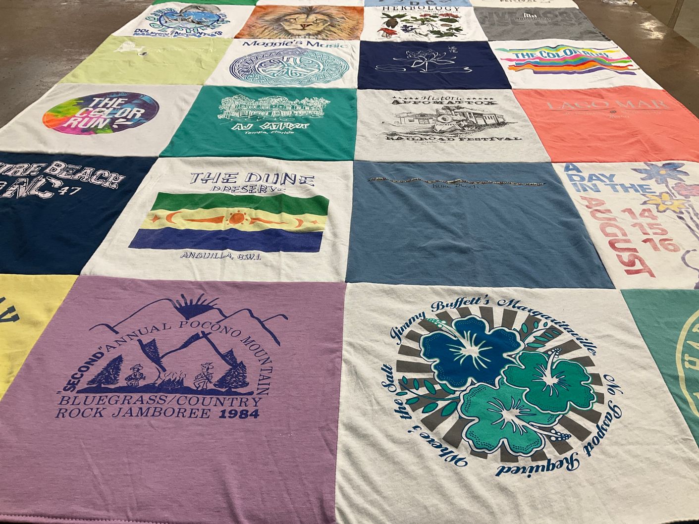T-shirt quilt with music, events themes by Patricia from NJ