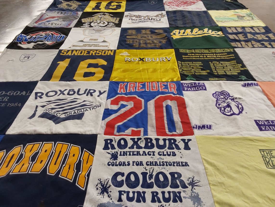 T-shirt quilt featuring roxbury high school by Laura from NJ