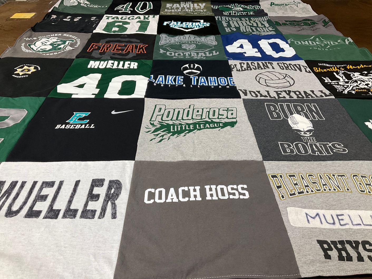 T-shirt quilt featuring pleasant grove volleyball team by Kerri from CA