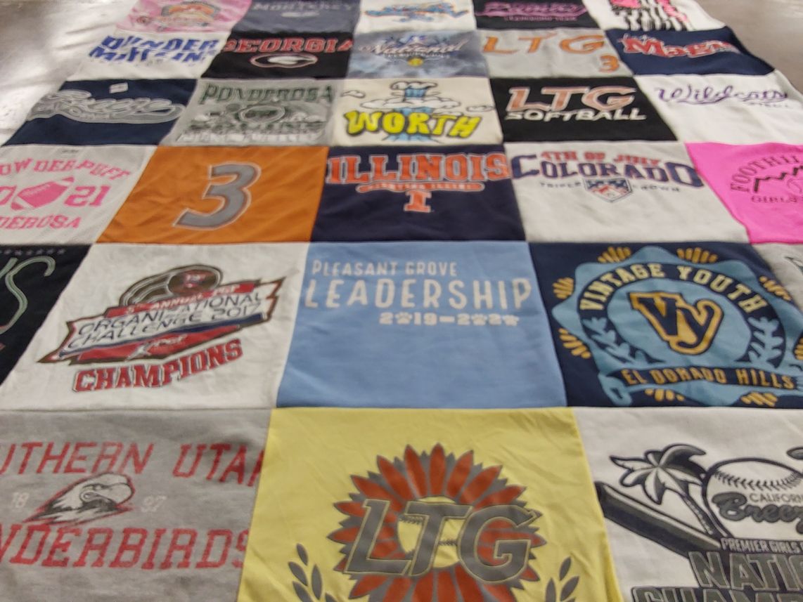 T-shirt quilt from southern utah university, university of illinois by Brian from CA
