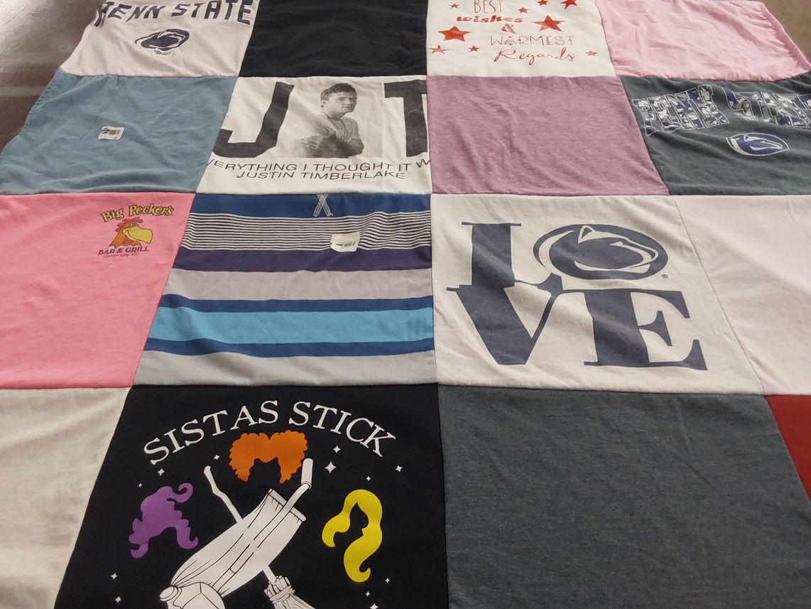 T-shirt quilt from pennsylvania state university by Sandy from PA