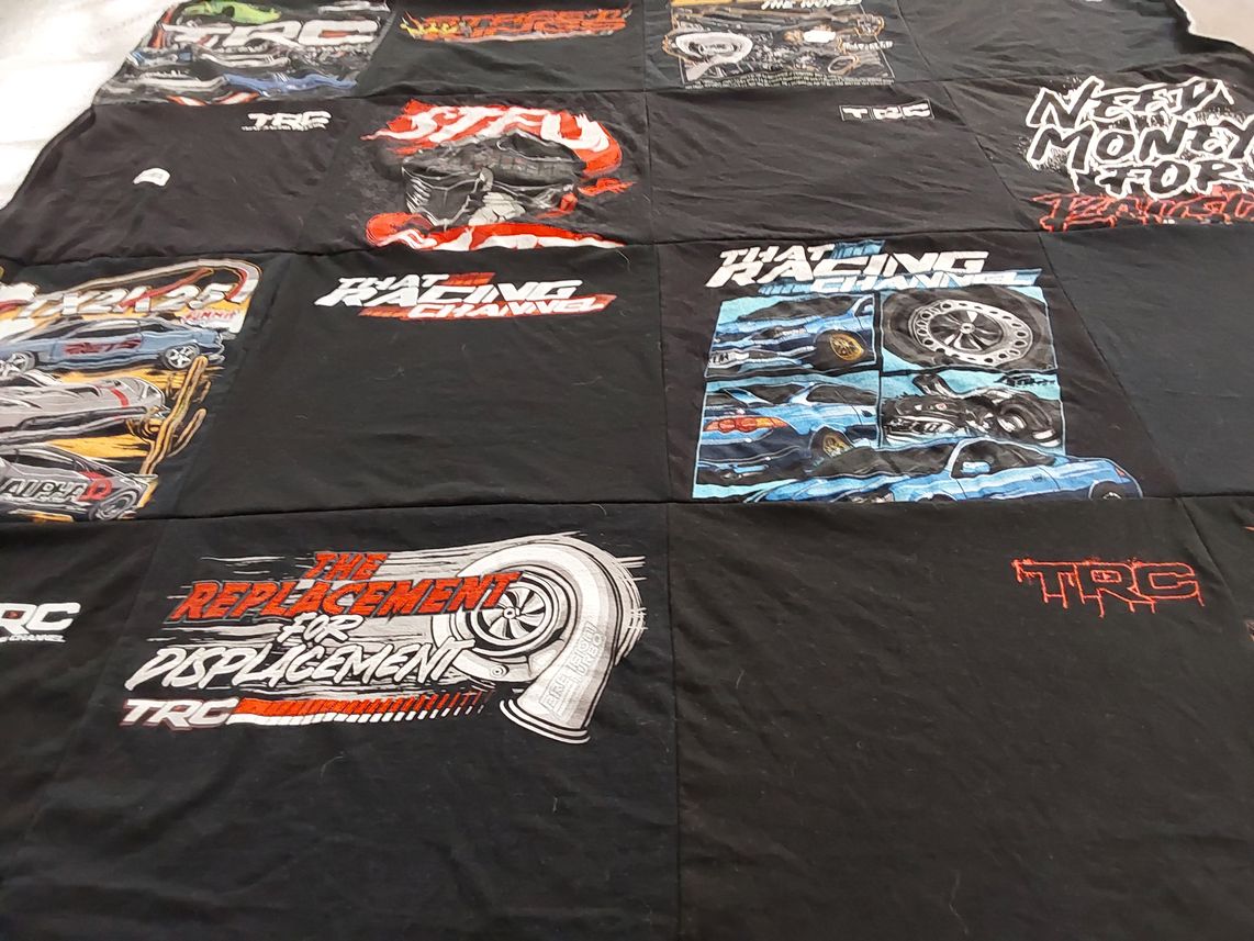 T-shirt quilt with racing, automobiles themes by jason from NC