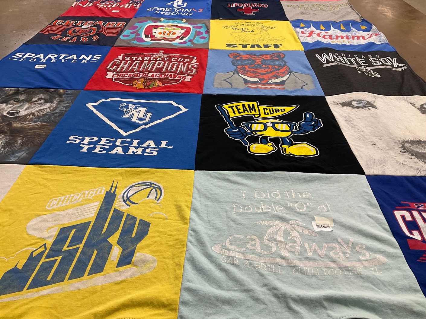 T-shirt quilt featuring chicago sky, chicago white sox by Lauren from IL