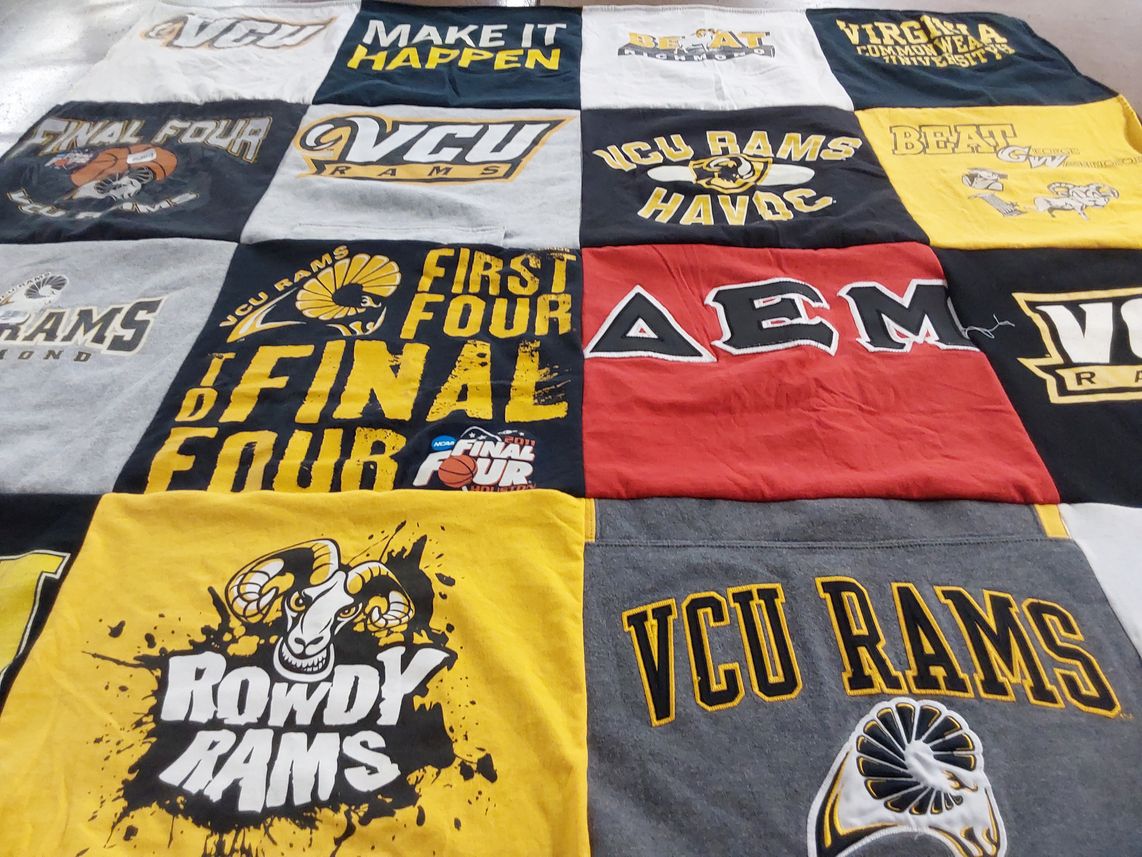 T-shirt quilt featuring vcu rams by Xuan from CA