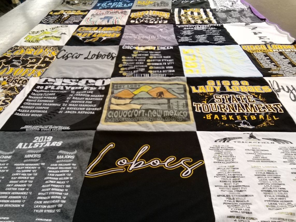 T-shirt quilt featuring cisco lobos, cisco lady lobos by Mandi from TX