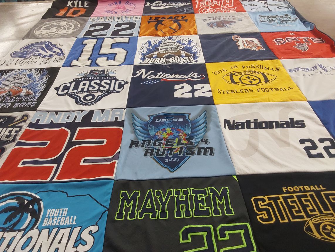 T-shirt quilt featuring nationals, steelers by Kristina from MI