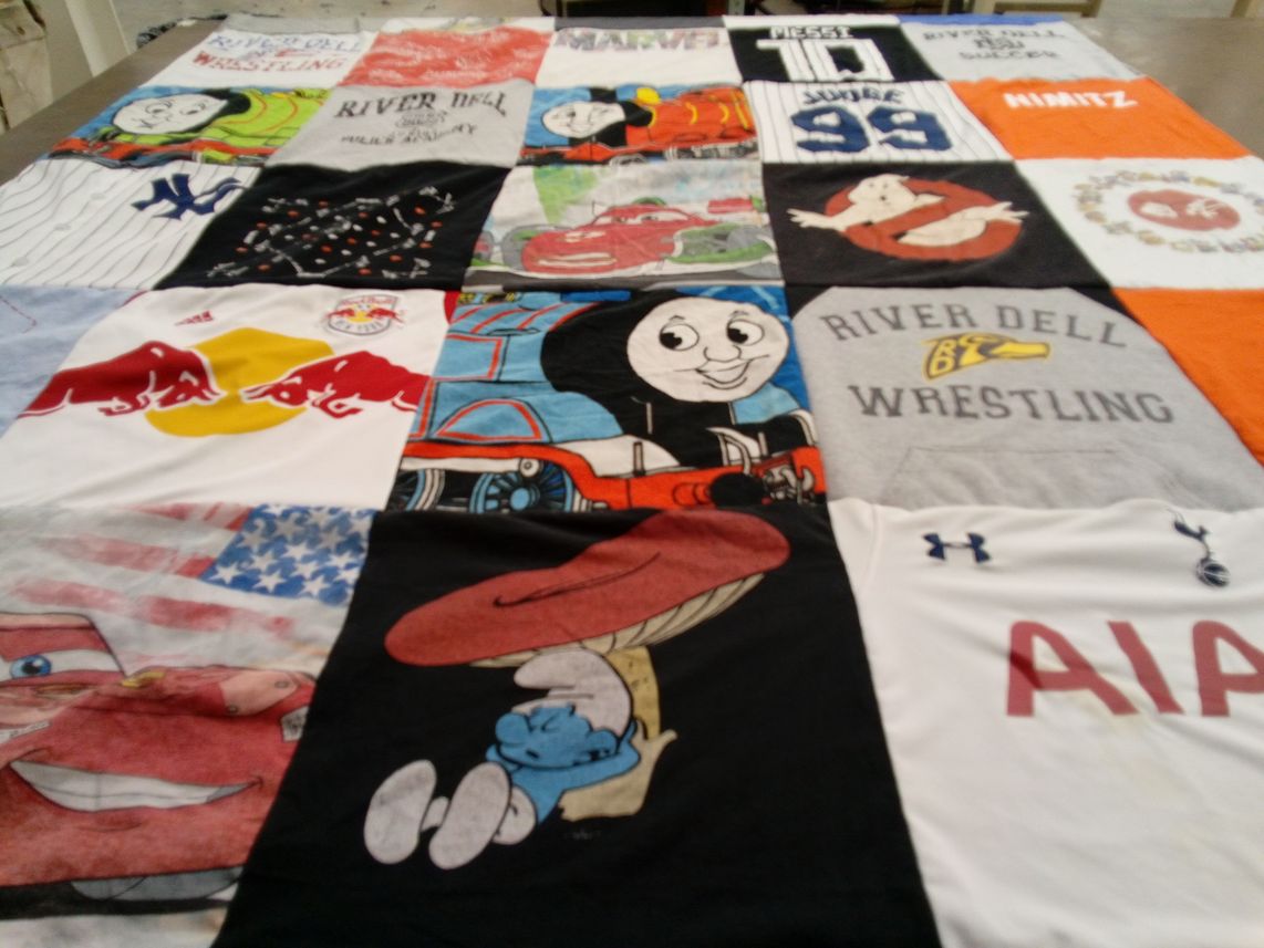 T-shirt quilt featuring tottenham hotspur football club, new york red bulls by Julie from NJ