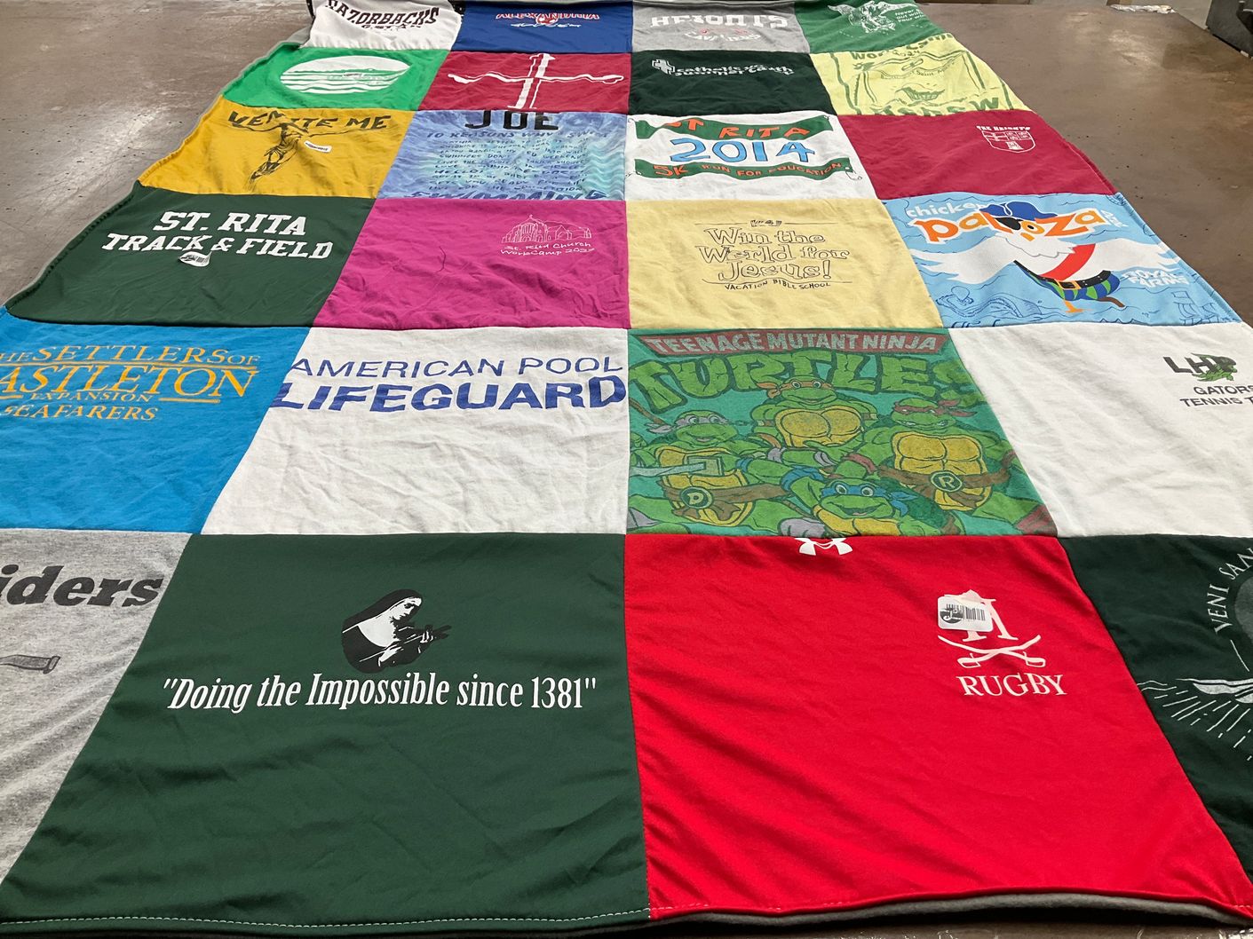 T-shirt quilt featuring st rita track and field, gators tennis team by Dori from VA