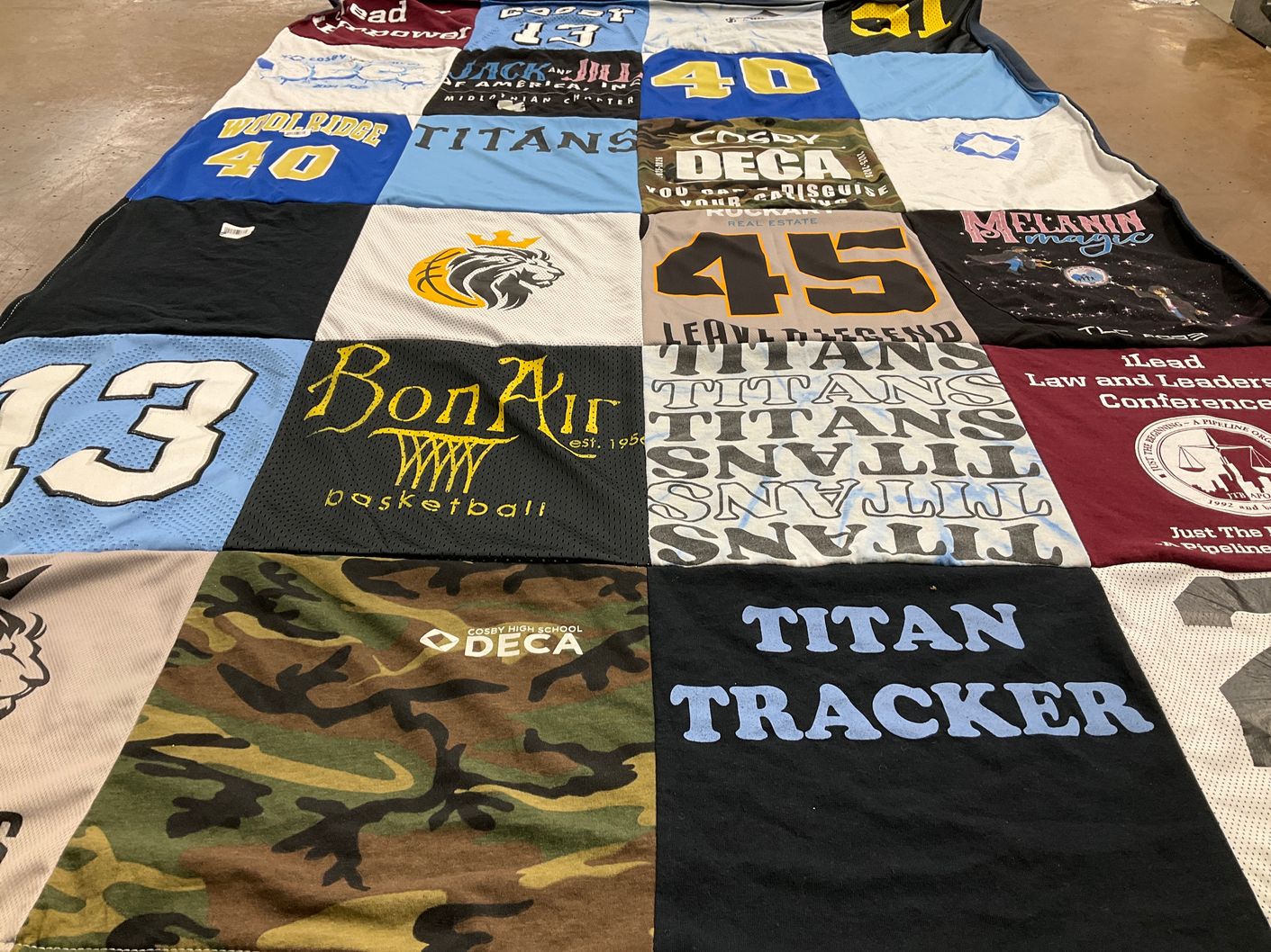 T-shirt quilt featuring titans by k from VA
