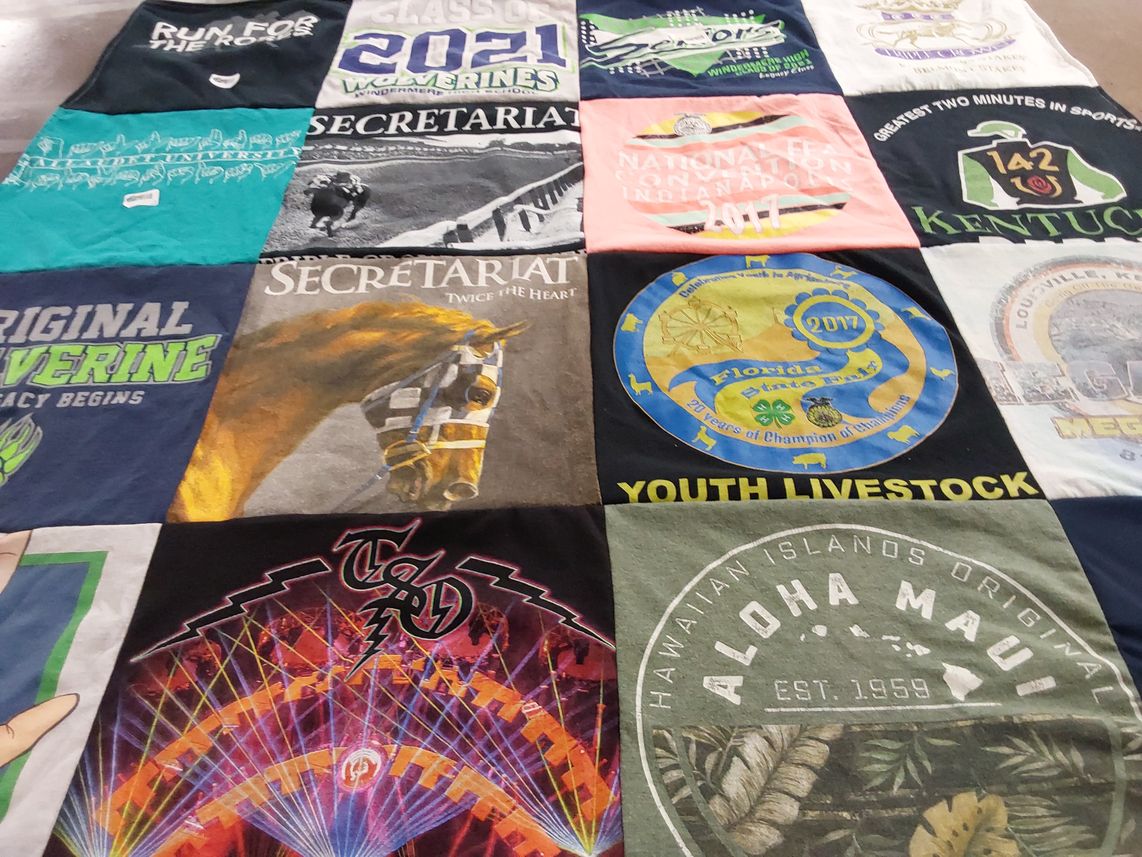 T-shirt quilt featuring wolverine sports team by Lauren from FL