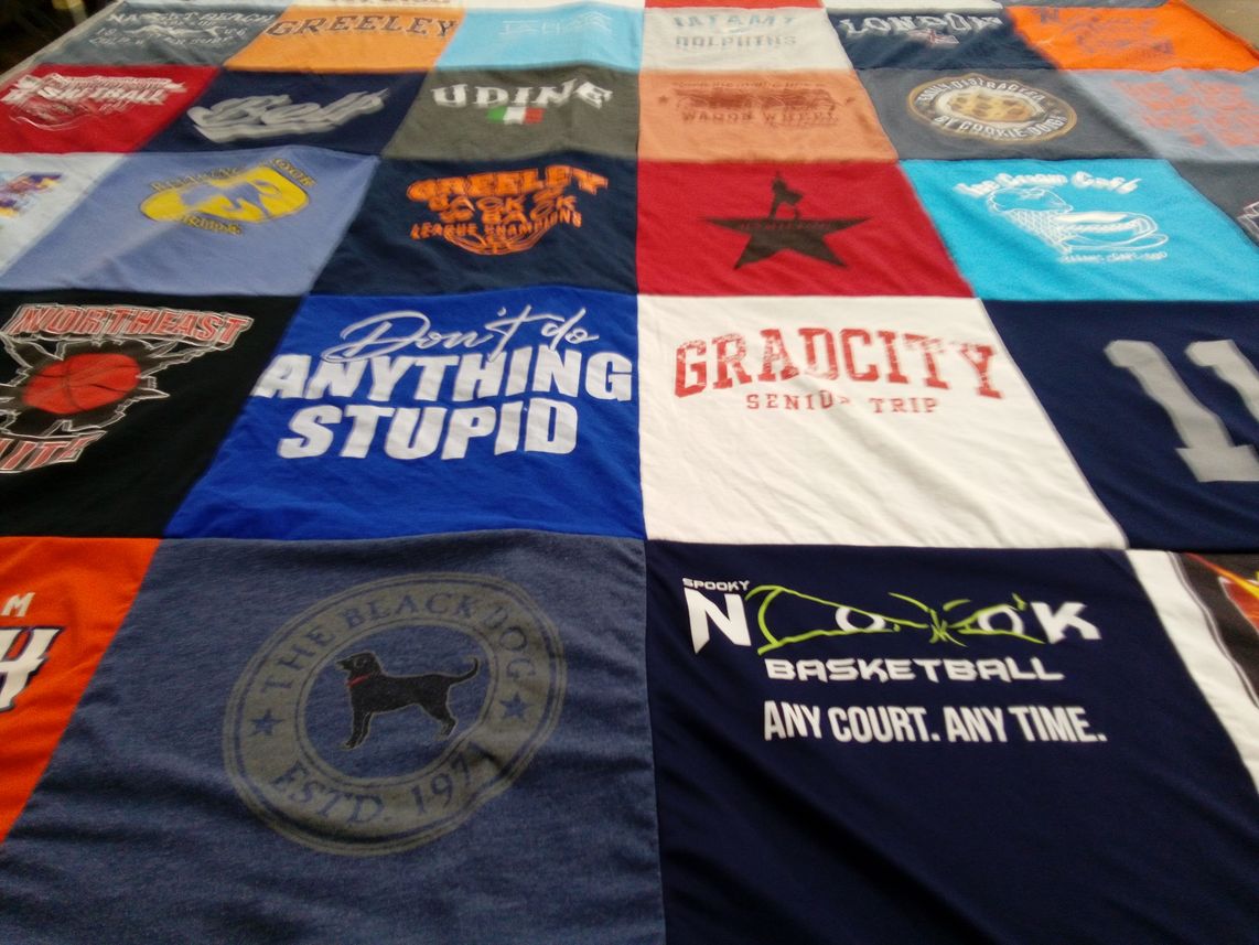 T-shirt quilt from northeast high school by Heather from NY