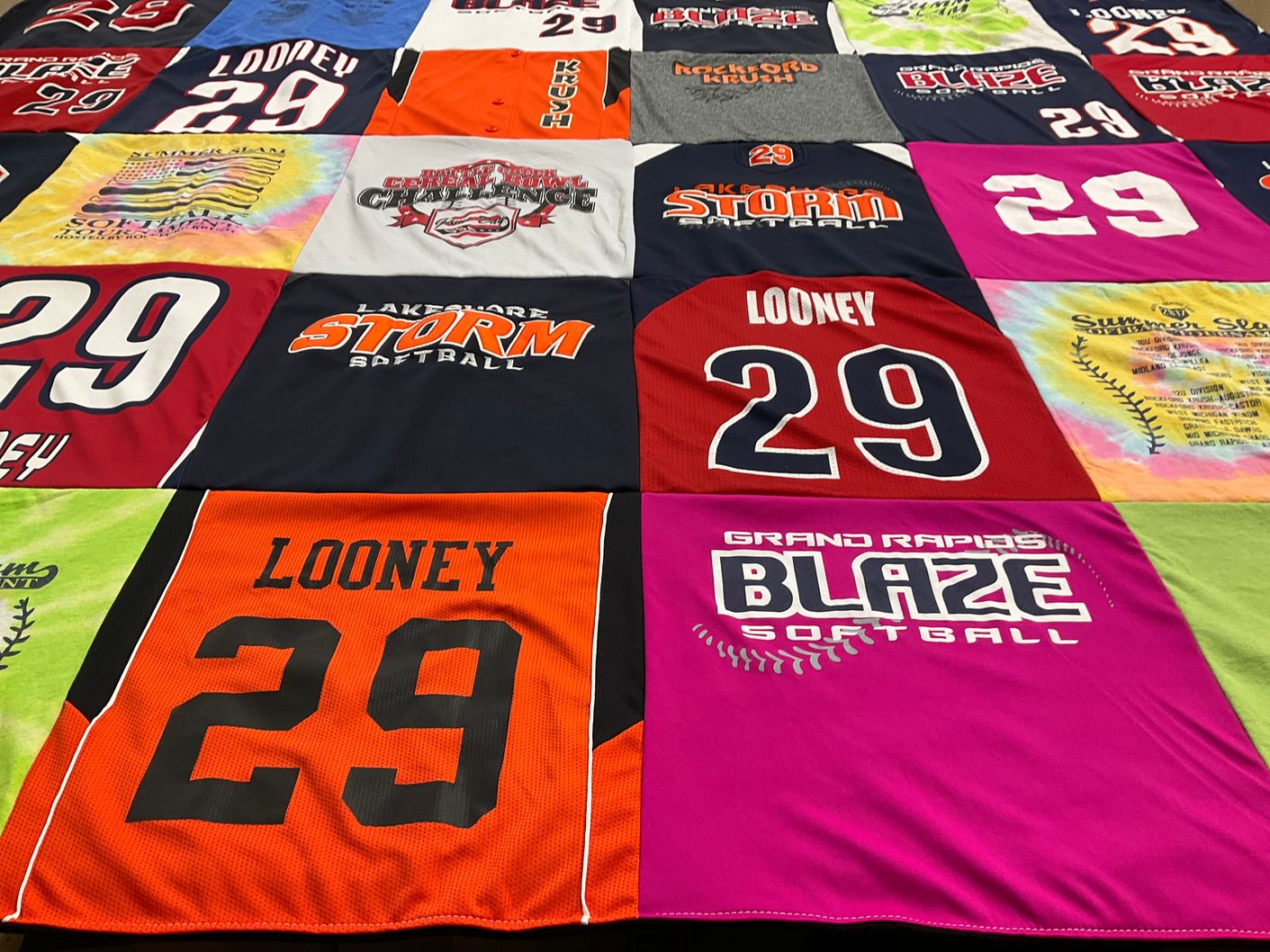 T-shirt quilt featuring lake shore storm softball, grand rapids blaze softball by Holly from MI