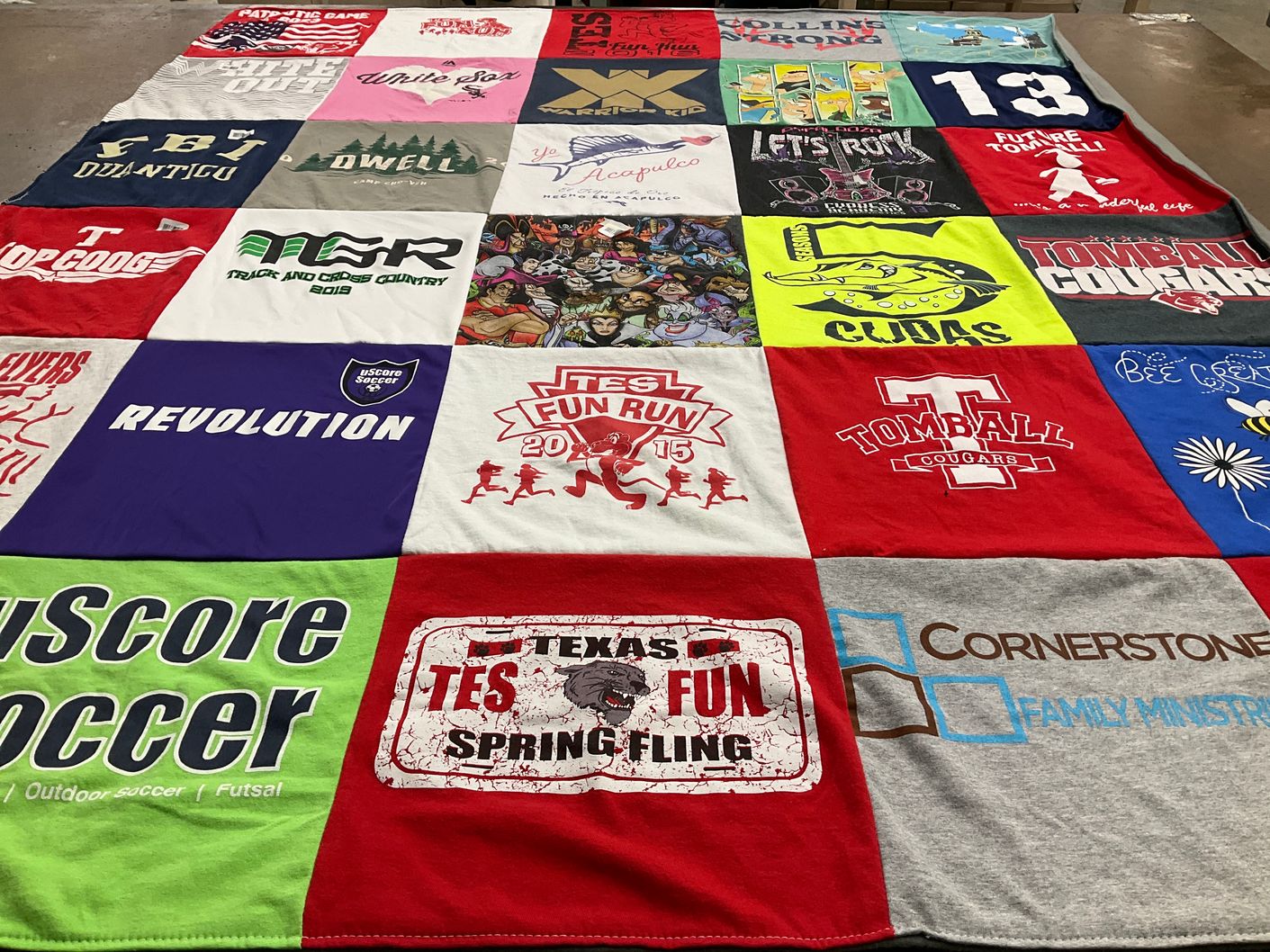 T-shirt quilt featuring tomball cougars by Elizabeth from TX