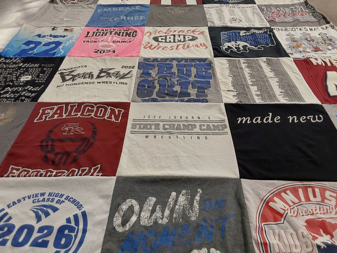 T-shirt quilt featuring falcon football by Kristi from MN