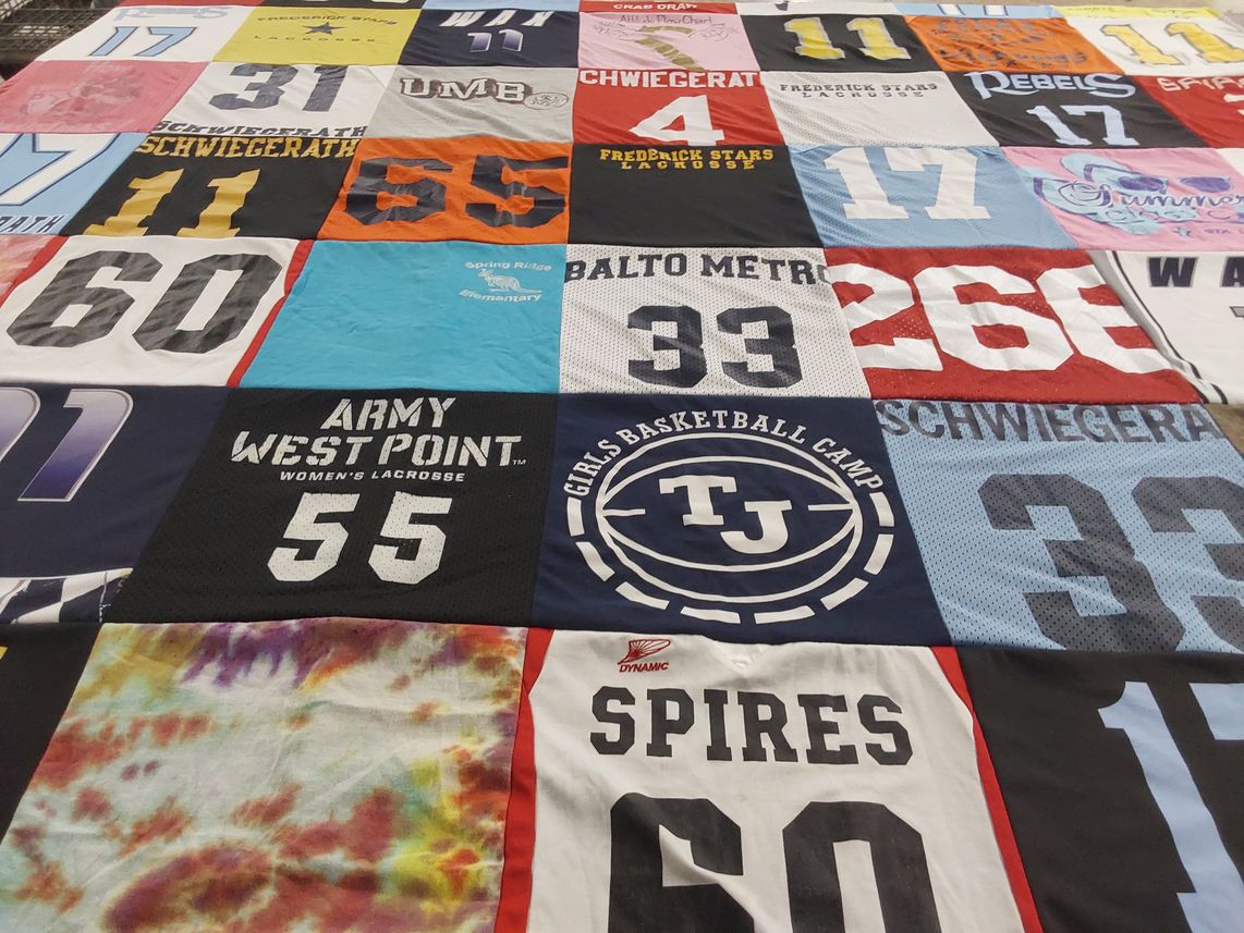 T-shirt quilt featuring army women's lacrosse by Amy from MD