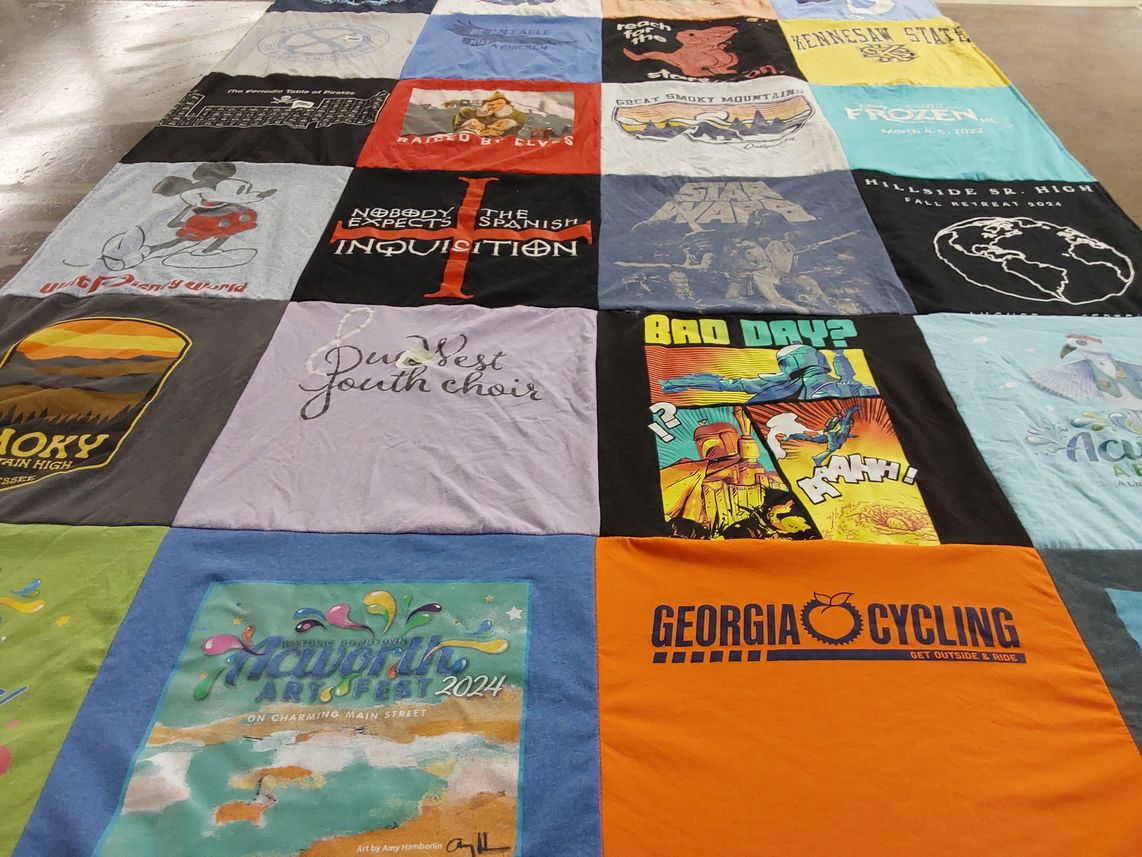 T-shirt quilt from hillside sr. high school, hennessey state university by Barbara from GA