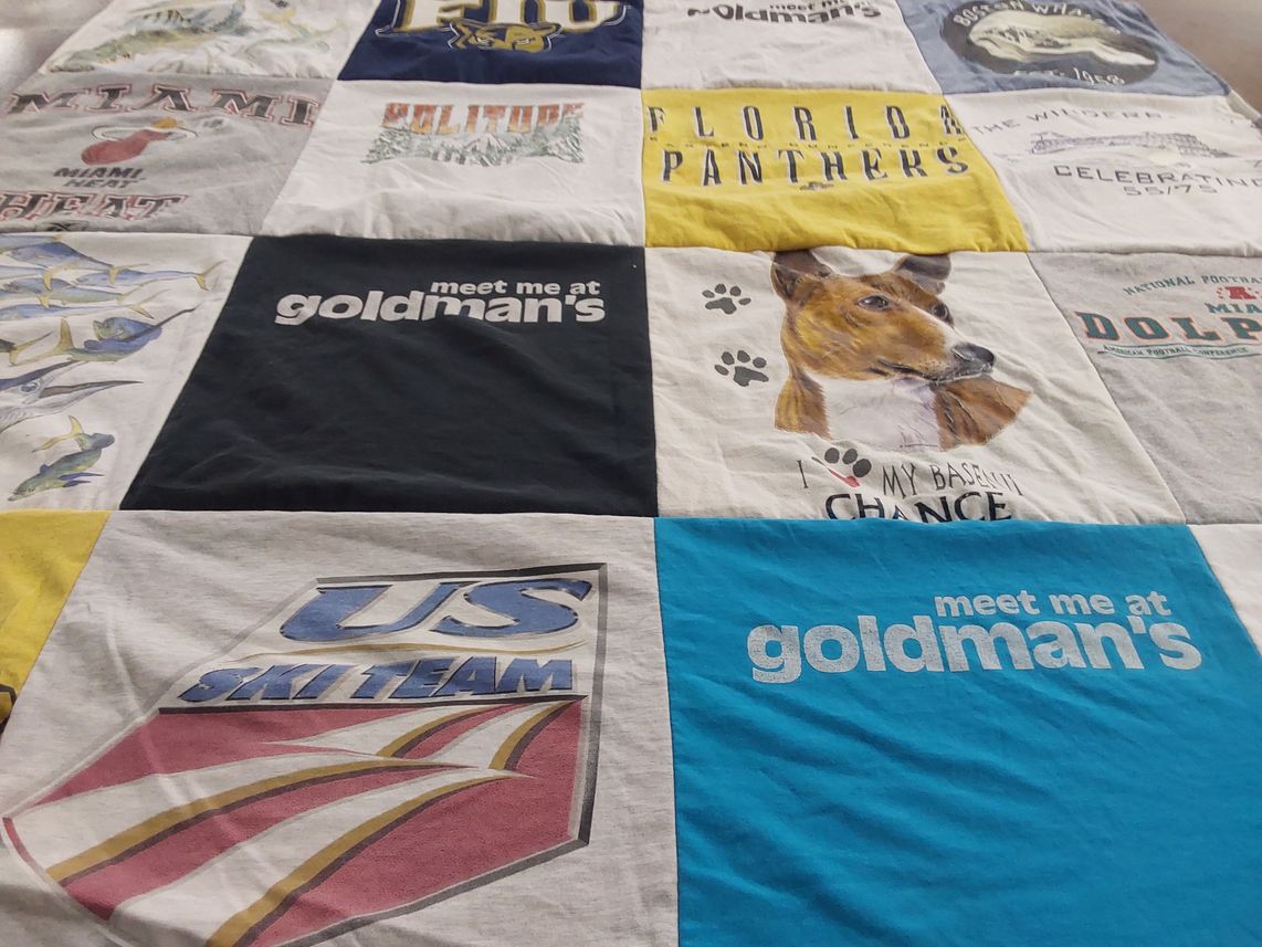 T-shirt quilt featuring florida panthers, miami beat by Jennifer from FL