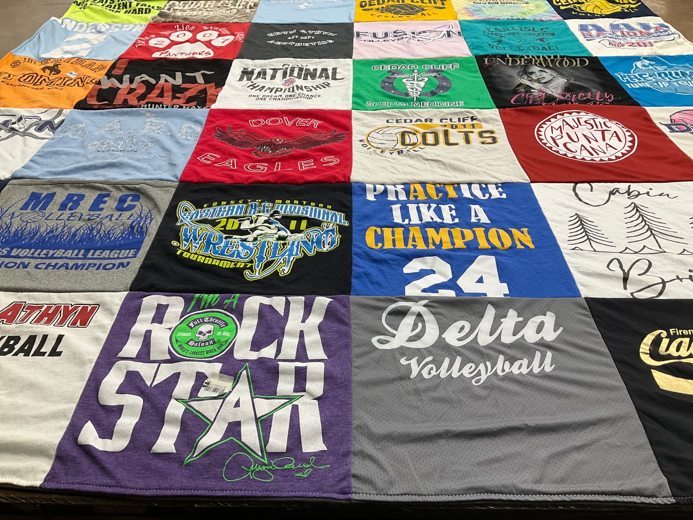 T-shirt quilt from cedar cliff high school by Abi from PA