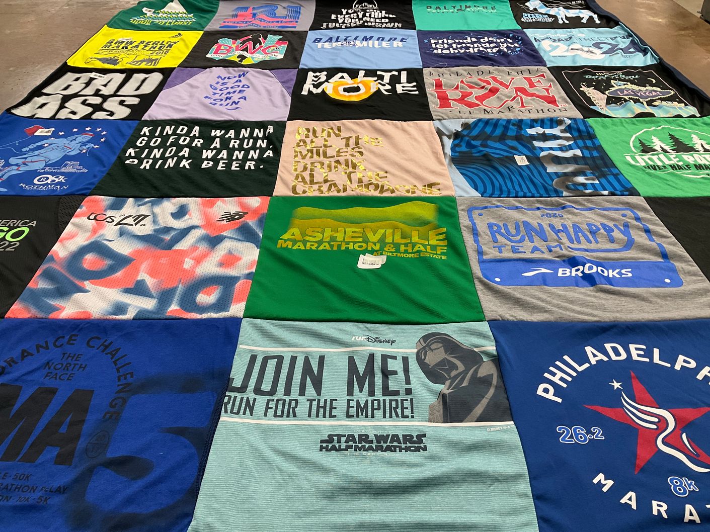 T-shirt quilt featuring philadelphia marathon by Lauren from MD